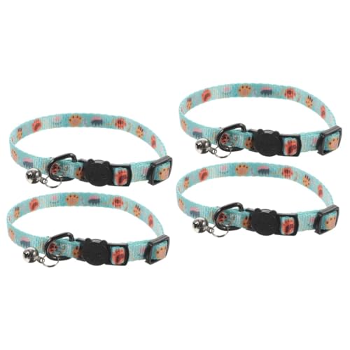 minkissy 4 Stück Katzenhalsband Haustier Halsband Kleine Hundehalsband Mädchen Welpenhalsbänder Dekorative Blumen Welpen Breakaway Halsband Breakaway Hundehalsband Katze Glocke Katze Halskette Die von minkissy