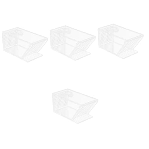 minkissy 4 Stück Krabbenbox für Aquarien Fisch Betta-Aquarium professioneller Krabbenhalter Krabben Töpfe Krabbenfang Krabbenfänger praktischer Fallenkoffer Haupt Acryl Ausrüstung Container von minkissy