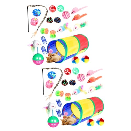 minkissy 40 Pcs Cat Toy Cat Tunnel Tube Tent Large Cat Tunnel Bulk Toy Bulk Plushies Catnip Toy Cat Mouse Toys Ball Cat Teaser Cats Toys Plush Soft Toy Kitten Toy Ball Plastic von minkissy