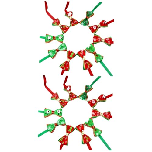 minkissy 40 STK Weihnachtshundehalskette Kleider Weihnachtsstrumpffüller Baby-Outfit Baby-Fliege verscho seidenband قرآن Kragen in Schleifenform Haustier-Halskette der Hund Zubehör Halsband von minkissy
