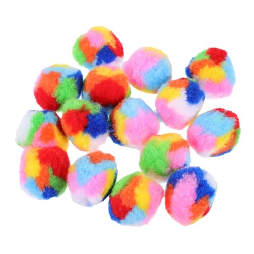 minkissy 40 Stück Regenbogenball Katzenspielzeug Kleintierspielzeug Tierspielzeug Katzenbälle Spielzeug Interaktive Katzenbälle Spielzeug Katzenspielzeug Haustier Spielzeug Pompon Haustier Ball von minkissy