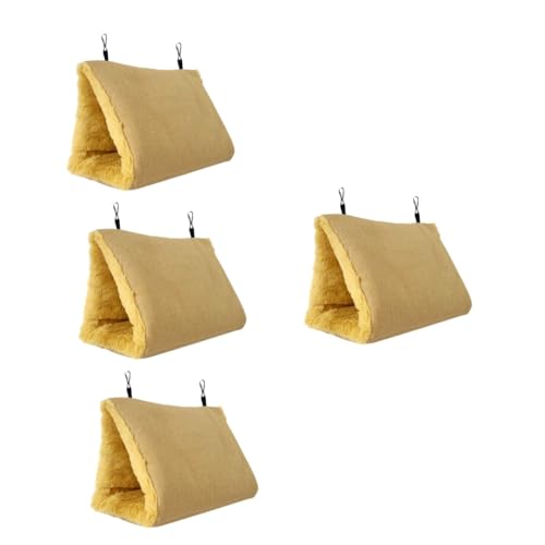 minkissy 4pcs Nest Papagei Hängematte Hängende Papagei Nest Hängematte für Stofftiere Nymphensittiche Nest Haus Winter Vogel Hängematte Winter Warm Vogelnest Birdie Winter Nest Leinen Stoff Haushalt von minkissy