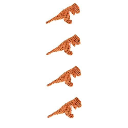 minkissy 4pcs Squeaky Dinosaur Toy pet teeth cleaning toy pet supplies dog chewing toys dinosaur dog toy dog boredom toy dog toys teething toys Dog Chew Toy plush dog large dog pp cotton von minkissy