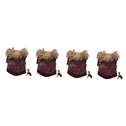 minkissy 4pcs Warme Hundejacke Welpenkleid Haustier Hund Kostüm Hundemäntel für kleine Hunde kaltes Wetter Haustiere Kostüm Welpen Mantel Welpen Outfits Atmungsaktive Hundekleidung Plüsch Winterplatte von minkissy