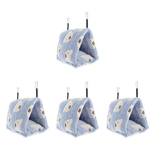 minkissy 4pcs Zwerg Versteck Kleintier Hängende Hängematte Vogel Hängematte Nest Käfig Zubehör Kleintier Käfig Hängematte Meerschweinchen Bett Höhle Igel Versteck Baumwolle Hamster Kaninchen Bett von minkissy