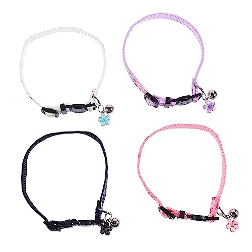 minkissy 4pcs cat collar cat breakaway collar cat safety collar training lace collar cat id collars kitten collar macrame decor bib scarf pet bell collar dog adjustable chain ring nylon von minkissy