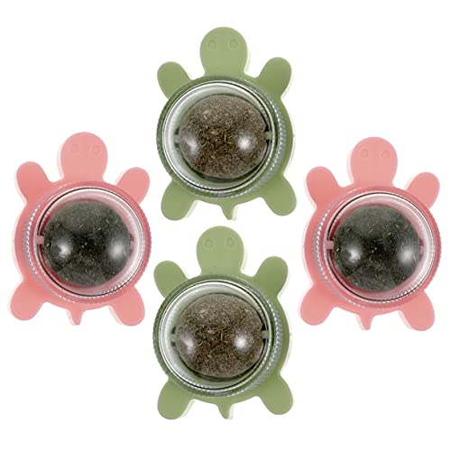 minkissy 4pcs catnip balls rotatable cat balls cat energy ball crab cat toy silvervine balls cat lick toys cat wall treats kitten chew toys kitten dental toys cat cat edible to rotate pvc von minkissy