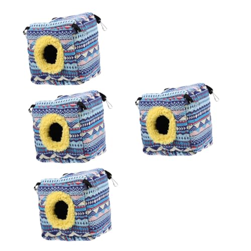 minkissy 4pcs hamster nest small pet sleeping bed supple hamster bed rat warm hideout hamster hideout toy hamster warm nest sugar glider hideout hedgehog nest accessories cotton squirrel von minkissy