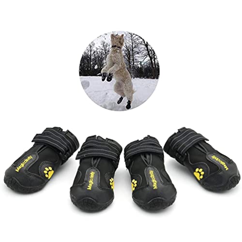 minkissy 4pcs pet schuhe Haustier hund schuhe winter Hund Schuhe Anti- Slip Hund Schuhe hund stiefel für winter schwarz schuhe Haustier schnee stiefel Haustier hund stiefel hund schuhe für schnee von minkissy