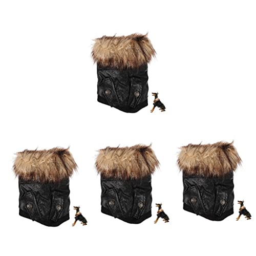 minkissy 4pcs warme hundejacke warm halten hundekleidung Designer hundekleidung Winddicht hundekleidung hundemäntel für kleine Hunde Winter hundemantel Haustier hundekostüm Bequeme Baumwollmantel pu von minkissy