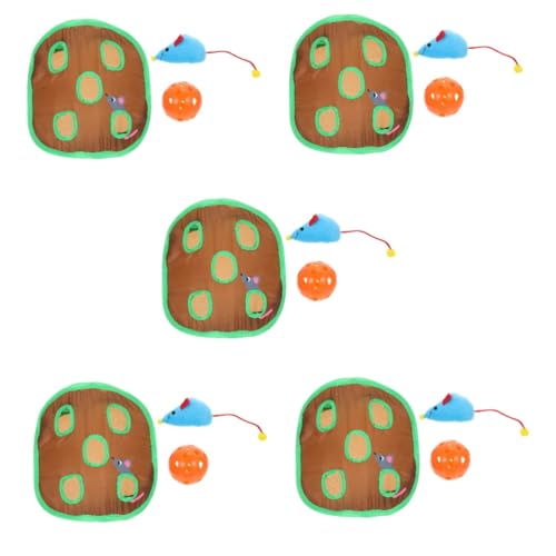 minkissy 5 Sätze Katzen Spielzeug Schiebetür Hundetür Einsatz Haustiertür Mäuse Schlagen EIN Maulwurfsspielzeug Katzentür Tunnel Löcher Katzenspielzeug Stoff Schlag-einen-Maulwurf Puzzle von minkissy