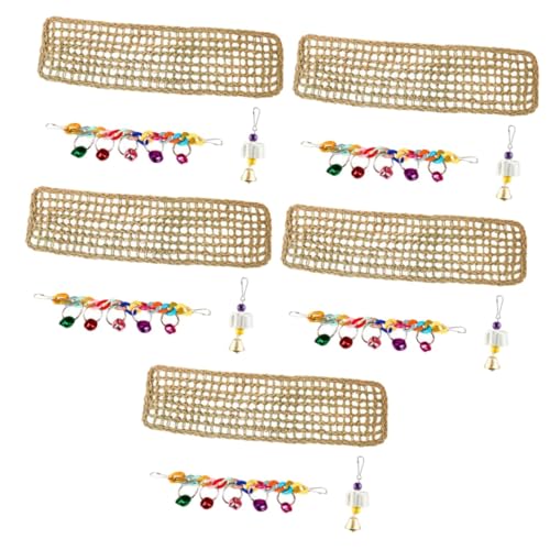 minkissy 5 Sets Papageien Schaukel Leiter Vögel Beißspielzeug Vogel Seil Leiter Spielzeug Ratte Spielzeug Hängende Papagei Sittich Käfig Zubehör Bissfest Nymphensittich Spielzeug Seil Klettern Netz von minkissy