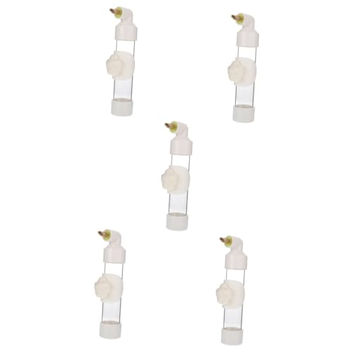 minkissy 5 Stück Vogeltränke Wasserspender für Vögel hängende Vogelfutterstation Praktischer Wasserspender Vogel hängende Wasserflasche DIY Vogel Wasserspender Weiß PVC Automatisch Kleiner Papagei von minkissy