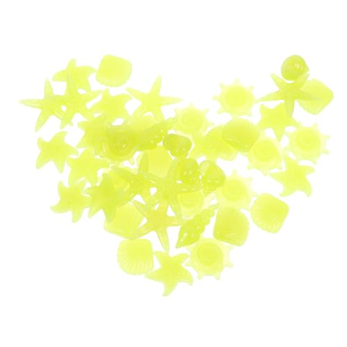 minkissy 50 Stück Aquarium Fluoreszierender Stein Leuchtende Felsen Aquariensteine Dekorationen Für Aquarien Leuchtende Seesternfelsen Aquarienkies Muschelschalenfelsen Harz Kiesel Scheinen von minkissy