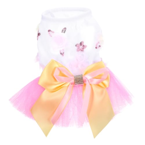 minkissy 5St Hund Prinzessin Kleid Sommer-Welpenrock Haustierkleidung Schleifenkleid Kleider Wiederverwendbares Hundekleid Sommer-Hunderöcke die Blumen Prinzessinenkleid Pullover von minkissy