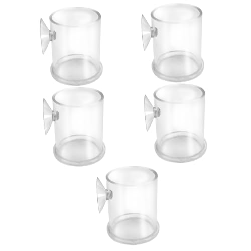 minkissy 5pcs Fish Tank Feeder Fish Tank Food Tray Transparent Feeding Ring Aquarium Feeder Dish Guppy Feeder Mini Fish Feeding Ring Fish Food Ring Fish Feeding Cup Ornamental Fish Filter von minkissy