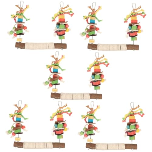 minkissy 5pcs Papagei Schaukel Spielzeug Papagei Schaukel Sitzstange Vogel Schaukeln für Sittiche Papagei Spielzeug Sittiche Schaukel Spielzeug Vogel Ständer Vogel Spielzeug Holz Spielset Papagei von minkissy