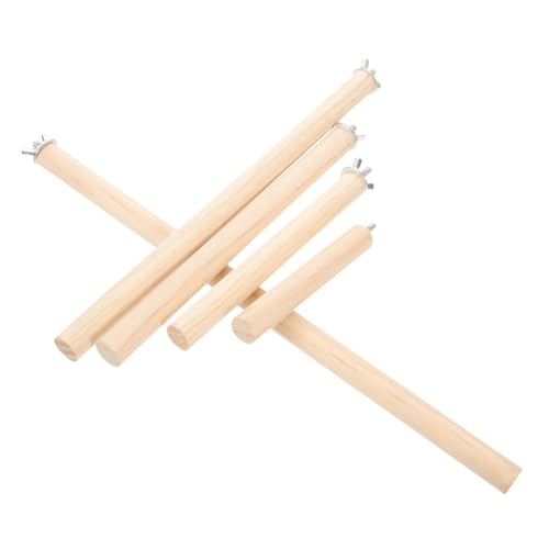 minkissy 5pcs Papagei Stehstange Papagei Beißspielzeug Vogel Ständer Rack Vogel Griff Zweig Vogelkäfig Sitzstangen Vogelkäfig liefert Sittich hängende Leckereien Papagei Baum Zweig Holz Snack Star von minkissy