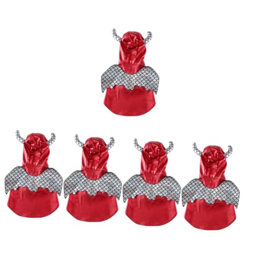 minkissy 5pcs clothes for pets thermal hoodie puppy hoodie halloween cat costume cat devil costume dresses for winter puppy costumes dog halloween costumes cat harness animal polyester von minkissy