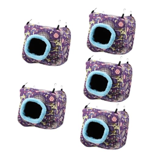 minkissy 5pcs hamster nest small bed house frettchen bed rat hammock hamster resting bed rabbit resting bed hedgehog resting bed guinea pig resting place pet squirrel nest cotton purple von minkissy