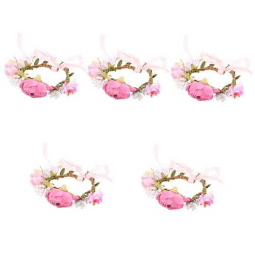 minkissy 5pcs pet collar dainty necklaces collar for small dogs dog collar small puppy collars floral decorations floral wreath small dog collar bunny Cloth flowers Cartoon von minkissy