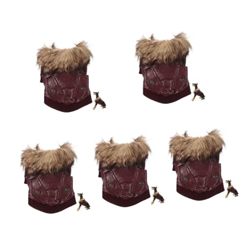 minkissy 5pcs warme hundejacke welpenkleid kaltes Wetter Haustiere kostüm warme hundekleidung Winter hundemantel Winter hundejacke Winddicht hundekleidung warme welpen kostüm welpen kit Haustier Hund von minkissy