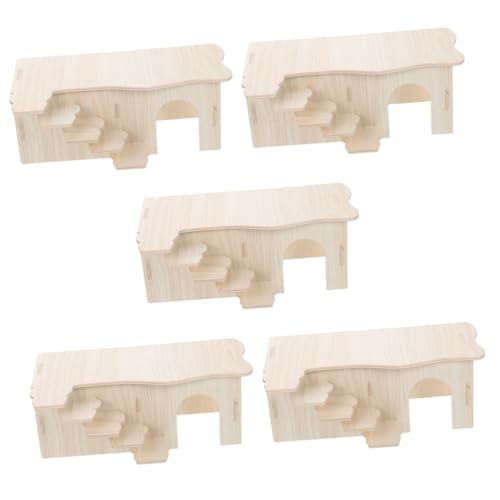 minkissy 5pcs wooden house hamster cage hideouts wooden house wooden hamster hideouts decorative hamster house nest house accessories hamster cage nest von minkissy