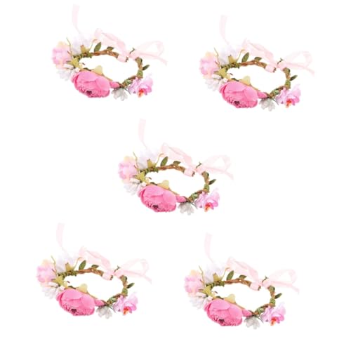 minkissy 5st Haustierhalsband Welpenzubehör Blumenhalsband Für Hunde Haustier-blumenhalsband Zarter Kätzchenkragen Katze Hundehalsband Blumenkranz Blumendekor Leicht Stoffblumen von minkissy