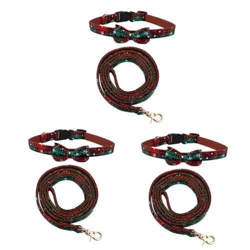 minkissy 6 STK Haustierhalsband Welpenhalsbänder für kleine Welpen Weihnachtshundehalskette seidenband bändchen Puppy Hund Halskette weihnachtstierbedarf Weihnachten Gürtel Kettenblatt Tuch von minkissy