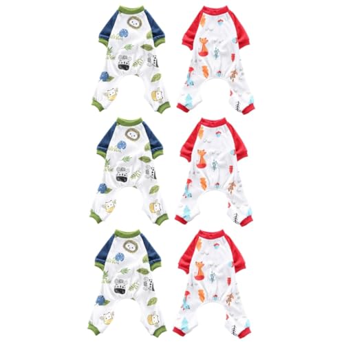 minkissy 6 Heimkleidung für Haustiere Hundepyjama dehnbar Schlafkleidung für Hunde Schlafanzug hundeschlafanzüge Baumwoll-Pyjama Welpenkleidung Cartoon-Hundekleidung Hündchen Shirt von minkissy