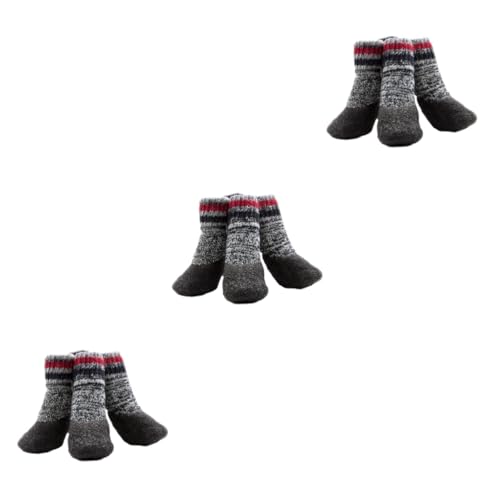 minkissy 6 Paar Haustier-Hundesocken Hundesocken wasserdichte Hund warme Socken graue Socken Hundeschuhe Socken für Hunde rutschfest Hund Griff Geschenk Haustiere gepolsterte Socken Anti-Rutsch von minkissy