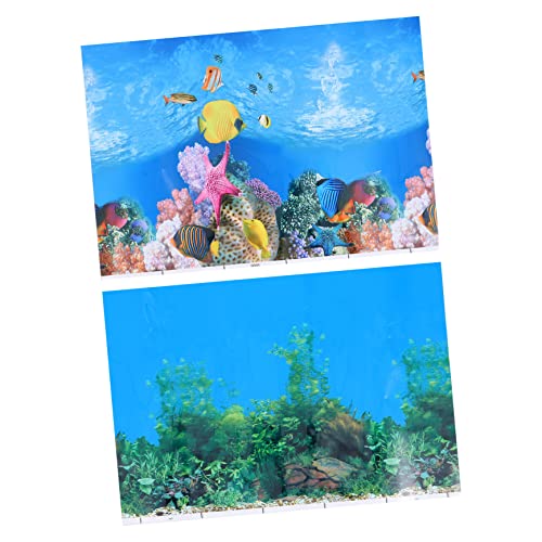 minkissy 6 Pcs Fish Tank Hintergrund Papier Fisch Tank Tapete Fisch Tank Dekoration Aquarium Poster Doppelseitiger Aquarium Aufkleber Glas Terrarium Fenster Aufkleber Aquarium Hintergrund Aufkleber 3d von minkissy