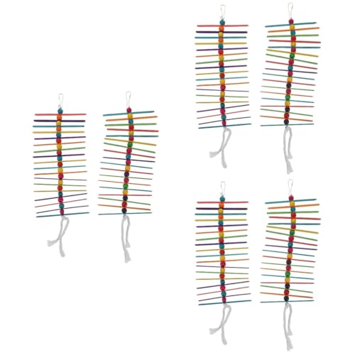 minkissy 6 Pcs Papagei Kauspielzeug Sittiche Sticks Spielzeug Hängende Papagei Leiter Sittich Spielzeug Papagei Schaukel Vogel Hängematte Schaukel Spielzeug Kleine Vogel Spielzeug Vogel Kauspielzeug von minkissy