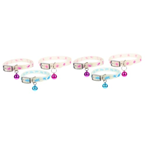 minkissy 6 STK Fluoreszierendes Haustierhalsband reflektierender Sicherheitskragen abbrechbare katzenhalsbänder eine Halskette Halsketten fluoreszierender Kragen kleines hundehalsband LED von minkissy