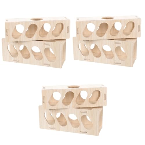 minkissy 6 STK Hamster-Tunnel-Spielzeug Rattenzubehör Versteckspielzeug für Haustiere Rohr Spielset aus Holz Hamster verbirgt Sich Meerschweinchen Spielzeug Goldener Bär Pipeline Gang Igel von minkissy