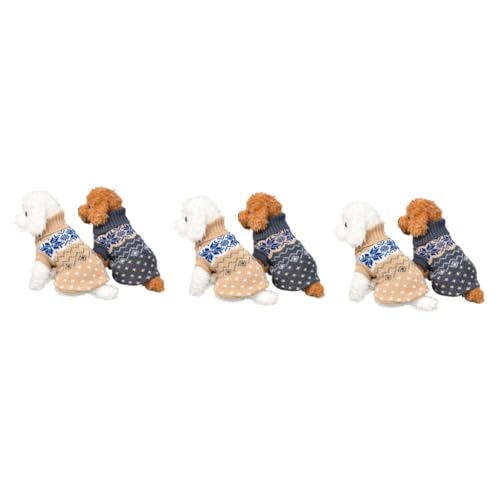 minkissy 6 STK Katzen- und Hundepullover Haustier Kleiner Hundepullover Welpenpullover Hundepullover für kleine Hunde Welpen-Outfits Kleidung Kleider Warmes Kostü für Hund Winter von minkissy