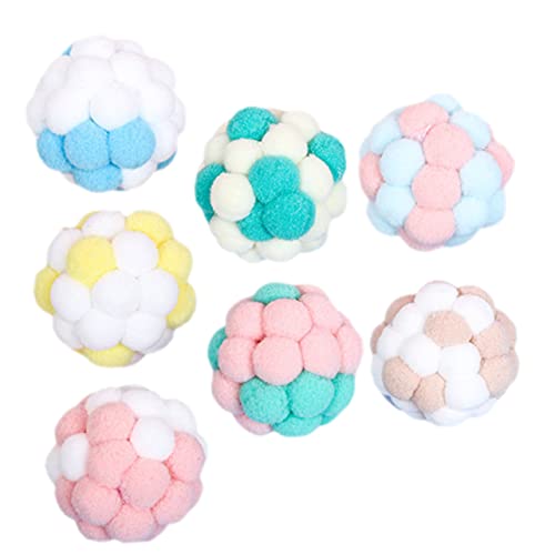 minkissy 6 stücke Knabbern Katze Spielzeug Interaktive Katze Spielzeug Indoor Spielzeug Kätzchen Spielzeug Bälle Pom Pom Katze Spielzeug Katze mit Glocke Katze Garn Bälle Kätzchen Kauen Spielzeug von minkissy