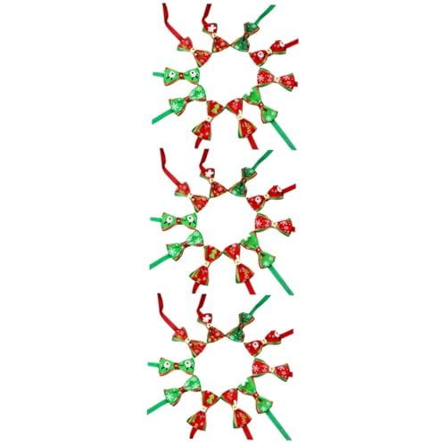 minkissy 60 STK Santa-Kragen Kragen in Schleifenform Kleider Weihnachtsmann-kostüm Haustier Hund Fliege Welpen-Outfits Kleine Hundehalsbänder Weihnachtswelpenkostüm Der Hund Krawatte von minkissy