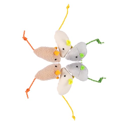 minkissy 6St Plüschmaus Plüschtier Sportspielzeug Mausspielzeug für Haustiere Schwamm Spielzeuge Simulations- -Spielzeug Unterhaltungsspielzeug beissen Katzenspielzeug Zähne necken von minkissy