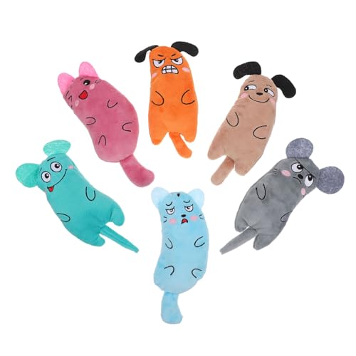 minkissy 6pcs Cat and Mouse Toys Cat Aggressive Plush Interactive Fish Christmas Cat Toy Cat Teaser Toy Cat Aggressive Chewers Kitten Catnip Toys Cat Rat Toy Teething Toys Funny Cat Pet von minkissy