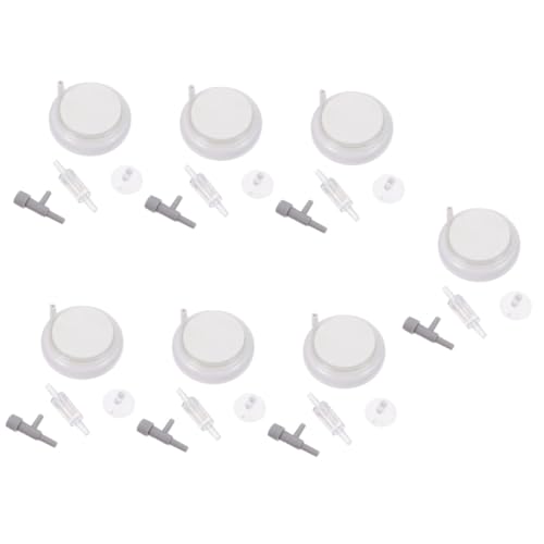 minkissy 7 Sets air refiner air pump valve for aquarium fish tank air disc aquarium bubble Air Pump Accessories air check valve oul diffuser plastic trachea injection valve white von minkissy