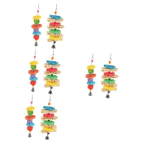 minkissy 8 Pcs Bird Toy Sittich Treats Bird Treat Bird Futtersuche Spielzeug Pädagogisches Spielzeug Papagei Spielzeug Vogel Luffa Spielzeug Futtersuche Hängende Käfig Spielzeug Vogel Dekor Kauen von minkissy