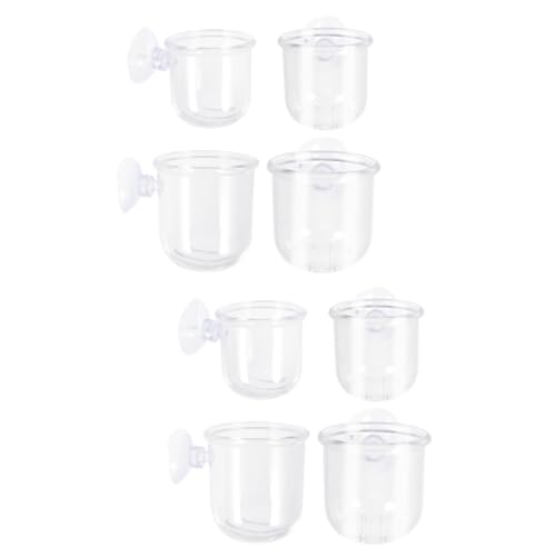 minkissy 8 Pcs Feeder Glass Aquarium Tank Aquarium Fish Tank Supplies Fish Food Holder Betta Tank Aquarium Accessories Fish Food Feeding Cup Terrarium Acrylic Betta Fish Blood Worm Cup von minkissy