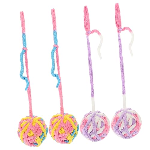 minkissy 8 Pcs Yarn ball cat treat dispenser toy cat toys for indoor cats spring cat toy kitten toy cat springs cat bell cat spring toy chew toy reusable at scratcher pet kitten supplies von minkissy