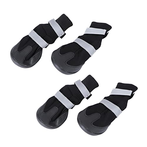 minkissy 2 Sets Hunde-Schneestiefel Größe S Schwarz Haustierschuhe Warme Hundestiefel Wanderschuhe Für Hunde 4 Stück X 2 von minkissy