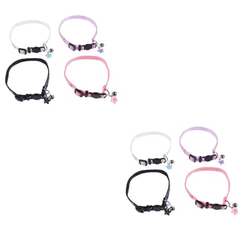 minkissy 8 STK Katzenhalsband geblümtes Haustierhalsband Latzschal Verstellbarer Hunderuf Halsketten eine Halskette Kätzchenhalsband Haustier Halskette glockenförmig Haustierkette Nylon von minkissy