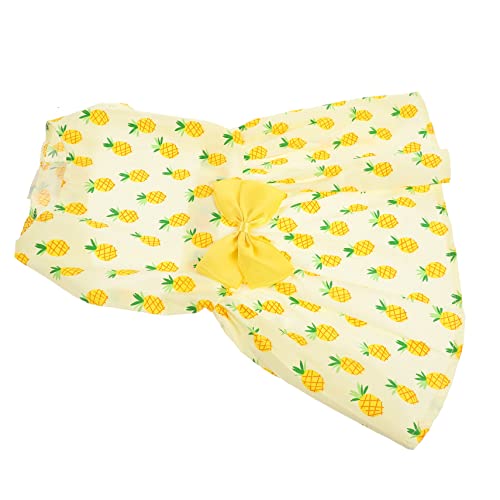 minkissy Ananas-Haustierkleid, Cosplay-Kostüm, Sommerkatzenbekleidung, Hawaii-Haustierröcke, Hawaii-Hundekleid, hawaiianische Party, Haustier-Outfit, Hundekleider für kleine Hunde, Katzen, Polyester, von minkissy