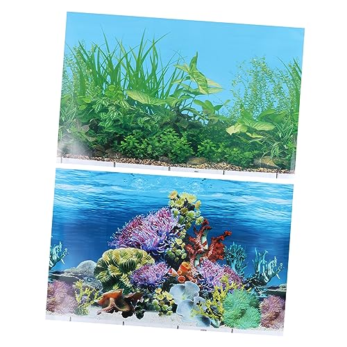 minkissy Aquarium Wallpaper Aufkleber Aquarium Dekor Hintergründe Aquarium-Hintergrund-Aufkleber Aquarium Hintergrundplakat Paper Cling Decals Aufkleber 3D Pflanze -Bild von minkissy