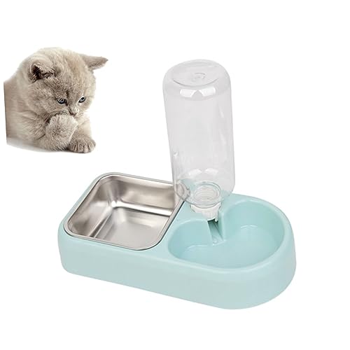 minkissy Futterautomat Für Haustiere Futternäpfe Für Katzen Katzennäpfe Für Lebensmittelspender Hundefutter Katzentränke Wassernapf Für Welpen Speiseteller Wasserspender Rostfreier Stahl von minkissy