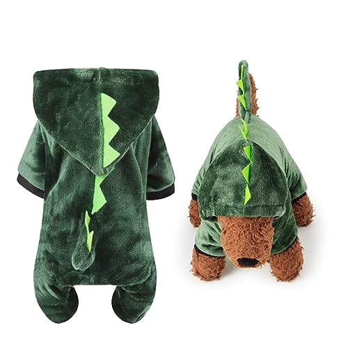 minkissy Gefütterte Warme Hund Fuzzy Decke Hoodie Katze Winter Plüsch Kleidung Dekorative Haustier Kostüm Drachen Kostüm für Hunde Dinosaurier Hundekostüm Hundekleidung Rollenspiel Outfits Pullover von minkissy